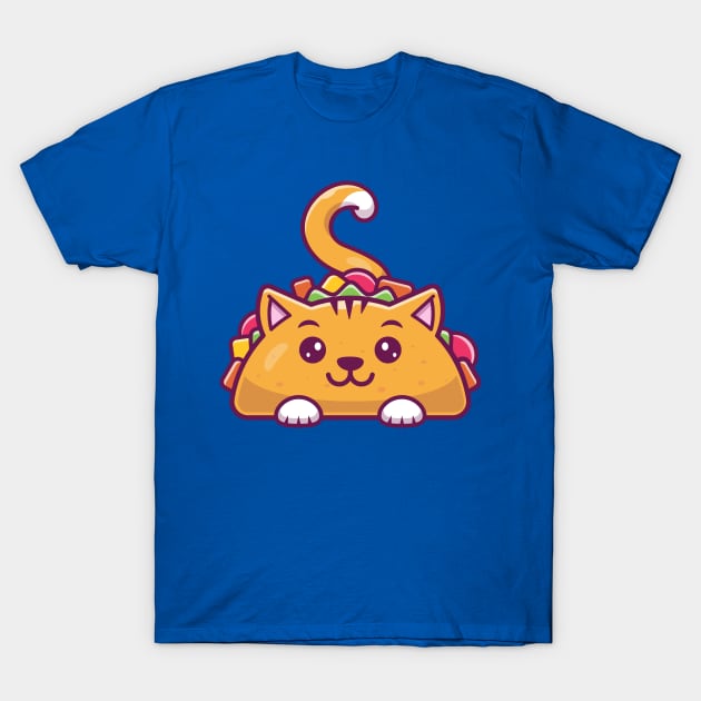 Cute Cat Taco Cartoon T-Shirt by Catalyst Labs